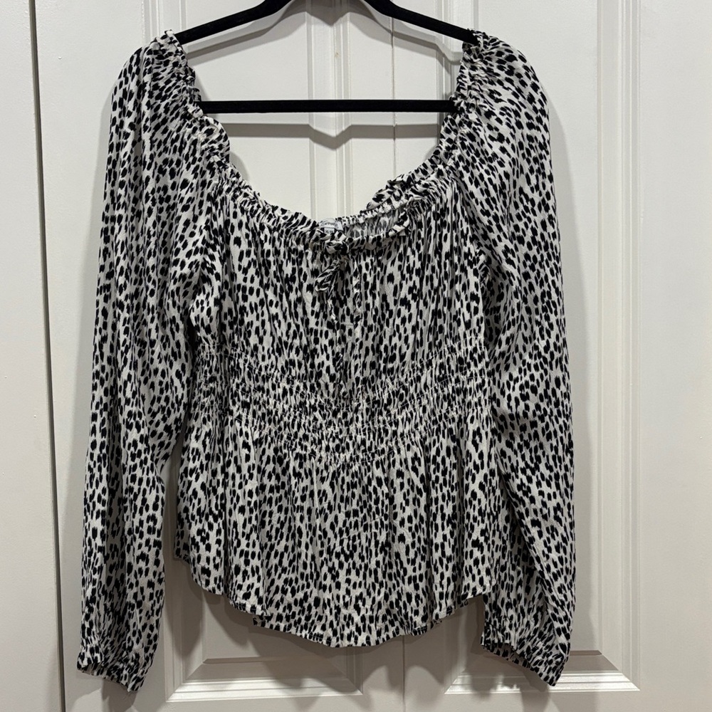 Kismet Peplum Leopard Print Blouse